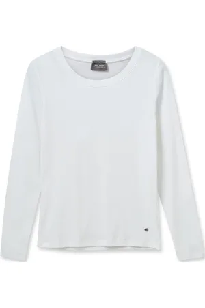 Mos Mosh Mmnicole O-Ls Rib Tee Tops T-shirts & Tops Long-sleeved White