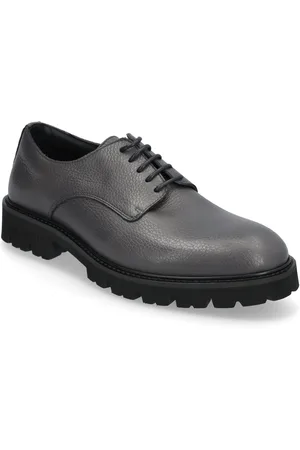 S.T. VALENTIN Lightweight Derby - Grained Leather Shoes Business Laced Shoes Grey