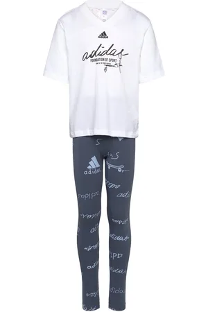 adidas Lk Bluv Set Sets Sets With Short-sleeved T-shirt White