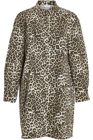 VILA Vileonor L/S Over Denim Dressjuly/Lc Polvipituinen Mekko Brown