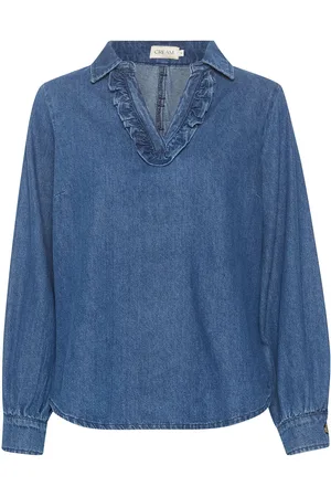 Cream Crgerta Denim Shirt Tops Shirts Long-sleeved Blue