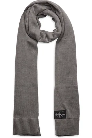 Calvin Klein Mono Logo Patch Scarf Accessories Scarves Winter Scarves Grey