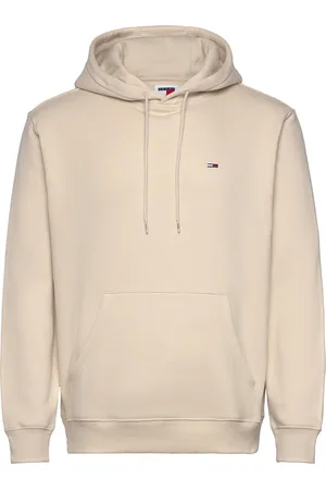 Tommy Hilfiger Tjm Reg S Flag Fleece Hoodie Tops Sweat-shirts & Hoodies Hoodies Cream