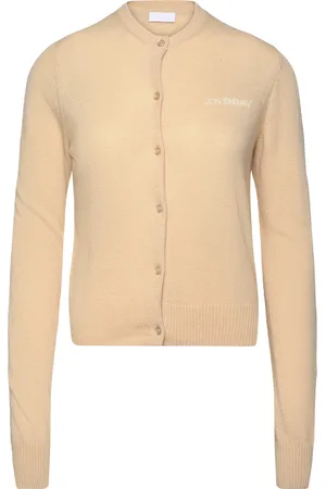 2nd Day 2Nd Vinny Tt - Soft Wool Blend Tops Knitwear Cardigans Beige
