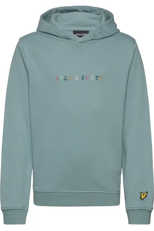 Lyle & Scott Multi Coloured Embroidery Hoodie Tops Sweat-shirts & Hoodies Hoodies Blue