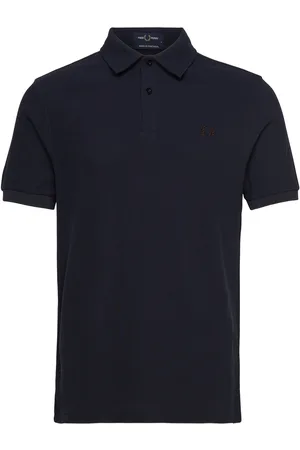 Fred Perry Open Waffle Polo Shirt Tops Knitwear Short Sleeve Knitted Polos Navy
