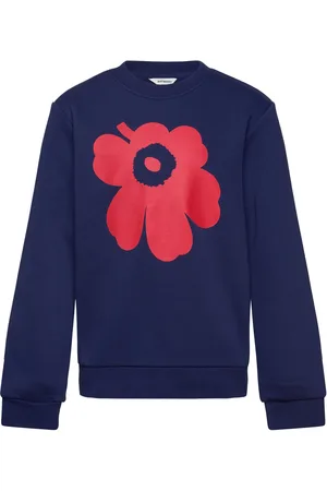 Marimekko Halli Unikko Placement Ii Tops Sweat-shirts & Hoodies Sweat-shirts Blue