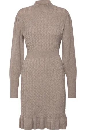 VERO MODA Vmvera Ls Short Knit Dress Vma Lyhyt Mekko Brown