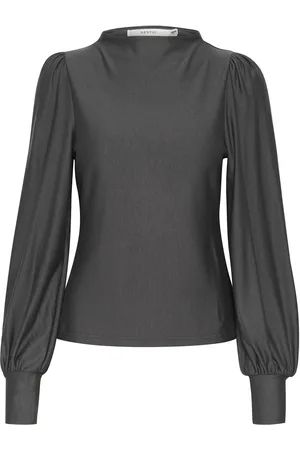 Gestuz Rifagz Puff Top Tops Blouses Long-sleeved Grey