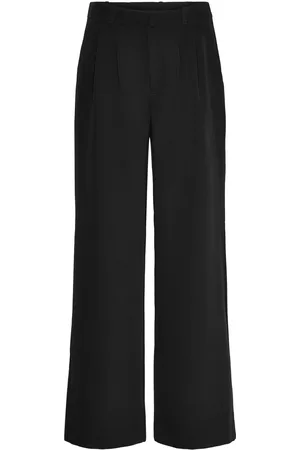 Calvin Klein Stretch Crepe Straight Pant Bottoms Trousers Straight Leg Black