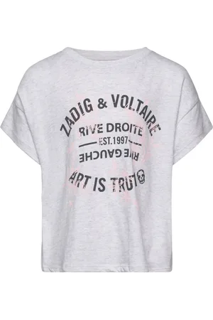 Zadig & Voltaire Short Sleeves Tee-Shirt Tops T-shirts Short-sleeved Grey