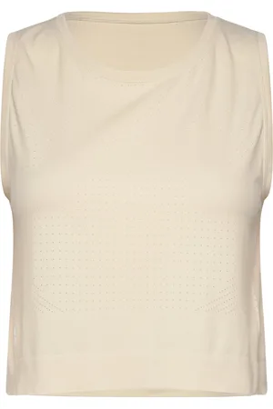 MOONCHILD YOGA WEAR Box Tank Top Sport Crop Tops Sleeveless Crop Tops Beige