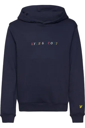 Lyle & Scott Multi Coloured Embroidery Hoodie Tops Sweat-shirts & Hoodies Hoodies Navy