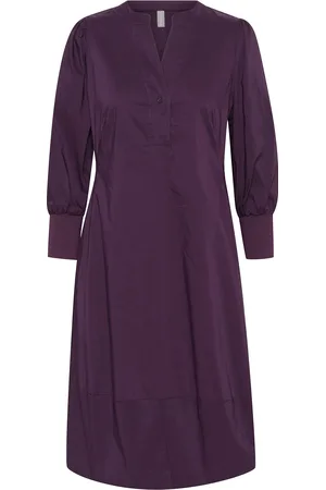 Culture Cuantoinett 3/4 Sleeve Dress Polvipituinen Mekko Purple