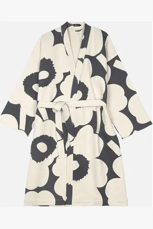 Marimekko Unikko Bathrobe Home Textiles Bathroom Textiles Robes Beige