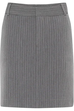 Gestuz Joellegz Mel. Pinstripe Mw Skirt Skirts Short Skirts Grey