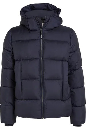 Calvin Klein Hooded Quilt Puffer Mw Villakangastakki Pitkä Takki Navy