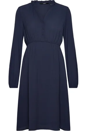 VERO MODA Vmmaya V-Neck Ls Dress Ga Polvipituinen Mekko Navy
