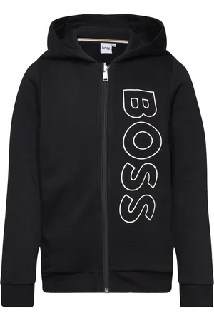 HUGO BOSS Hooded Cardigan Tops Sweat-shirts & Hoodies Hoodies Black