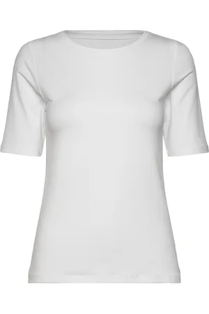 URBAN QUEST Women Bamboo S/S T-Shirt Slim Fit Toppi White