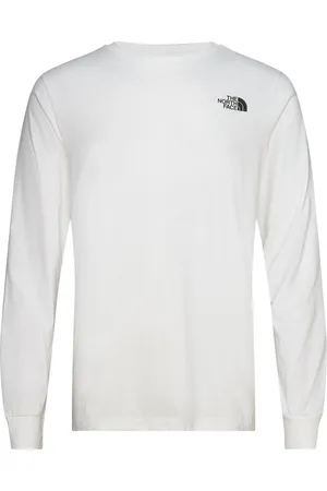 The North Face M L/S Easy Tee Sport Men Sport Clothing Sport Tops Sport Long Sleeved Tops White