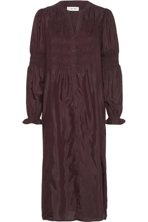Cream Crhenva Shirt Dress Polvipituinen Mekko Burgundy