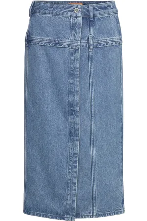 STINE GOYA Button Slit Detail Midi Skirt, 2251 Skirts Knee-length & Midi Skirts Blue