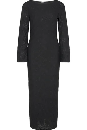 Gina Tricot Textured Dress Maksimekko Juhlamekko Black