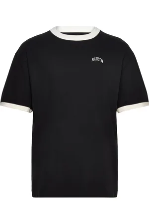 Hollister Hco. Guys Graphics Tops T-shirts Short-sleeved Black