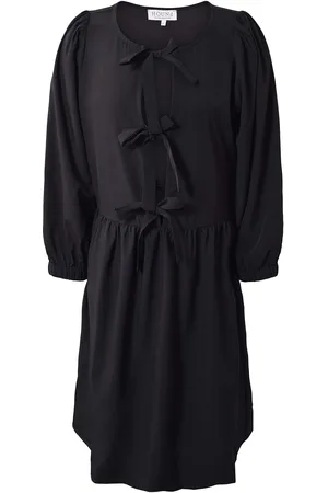 Hound Ribbon Dress Dresses & Skirts Dresses Casual Dresses Long-sleeved Casual Dresses Black