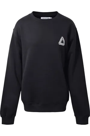 Hound Crew Neck W/Back Print Tops Sweat-shirts & Hoodies Sweat-shirts Black