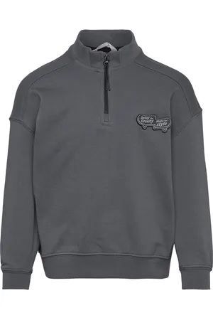 MANGO Cotton-Blend Printed Sweatshirt Tops Sweat-shirts & Hoodies Sweat-shirts Grey