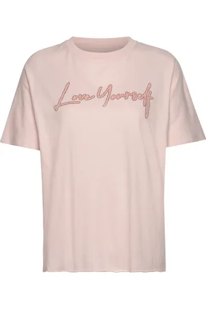 Zadig & Voltaire Tommer Co Love Yourself Strass Tops T-shirts & Tops Short-sleeved Pink