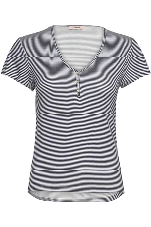 Etam Molly Stripes - Pyjama Shirt Toppi Blue