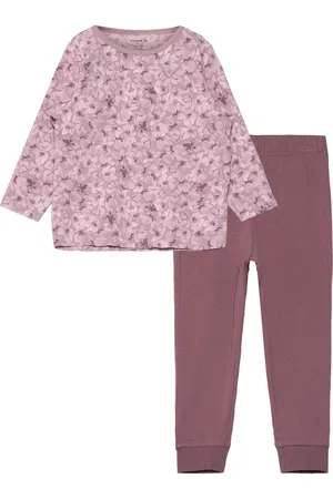 NAME IT Nmfnightset Mauve Flower Noos Pyjamasetti Pyjama Purple