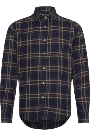 SEBAGO Ned Checked Shirt Tops Shirts Casual Navy
