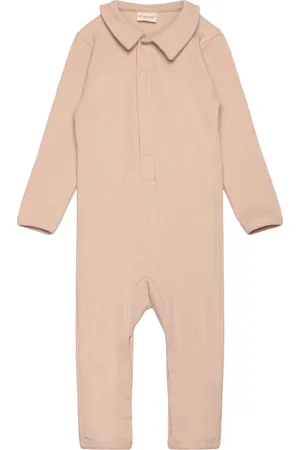 FIXONI Romper Ls Rib Pitkähihainen Body Pink