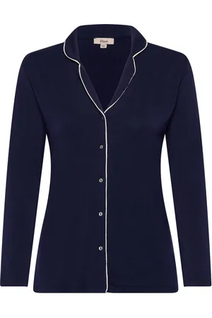 Etam Molly Piping - Pyjama Shirt Toppi Navy