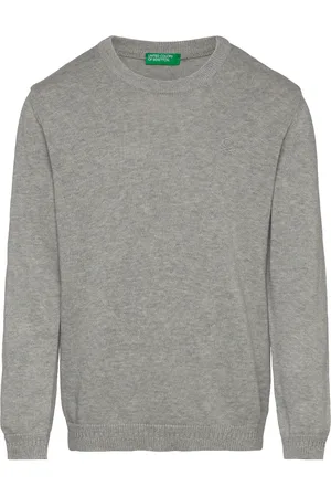 Benetton Sweater L/S Tops T-shirts Long-sleeved T-shirts Grey