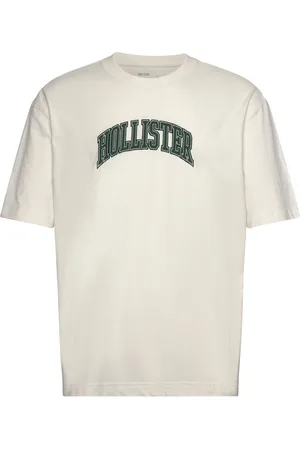 Hollister Hco. Guys Graphics Tops T-shirts Short-sleeved Cream
