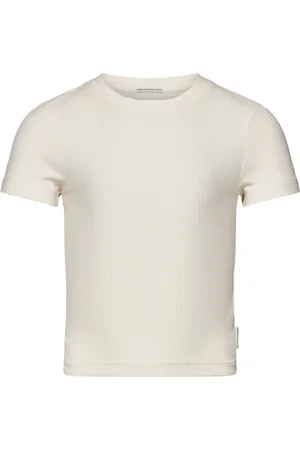 TOM TAILOR Cropped Rib T-Shirt Tops T-shirts Short-sleeved Cream