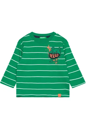 Benetton T-Shirt L/S Tops T-shirts Long-sleeved T-shirts Green