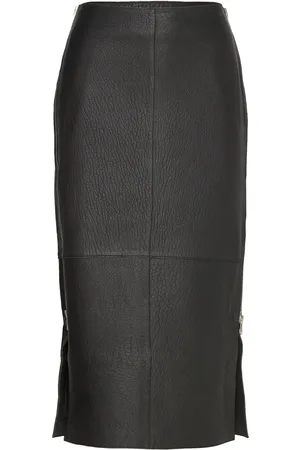 DAY Birger et Mikkelsen Kathe - Textured Leather Skirts Knee-length & Midi Skirts Black