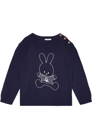 Benetton Sweater L/S Tops Sweat-shirts & Hoodies Sweat-shirts Navy