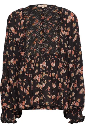 by Ti Mo Cotton Slub Blouse Designers Blouses Long-sleeved Multi/patterned