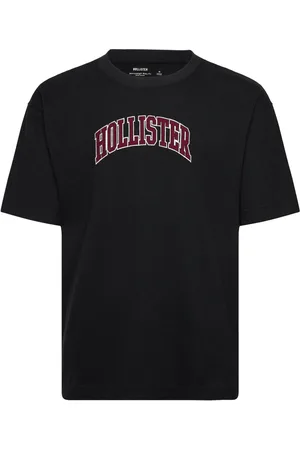 Hollister Hco. Guys Graphics Tops T-shirts Short-sleeved Black
