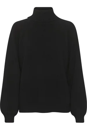 Gestuz Manzigz Wool Rollneck Tops Knitwear Turtleneck Black