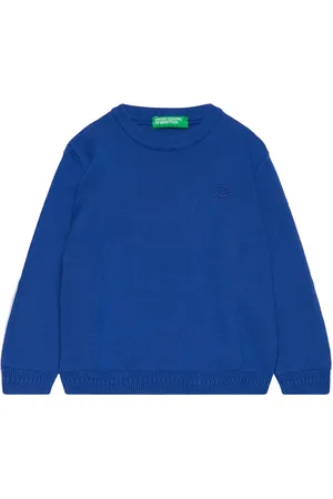 Benetton Sweater L/S Tops T-shirts Long-sleeved T-shirts Blue