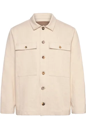 Rue de Tokyo Clas Structured Jacquard Cotton Tops Overshirts Cream