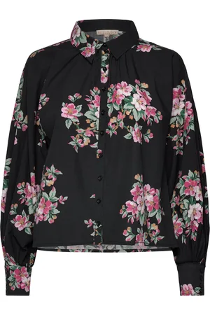 by Ti Mo Poplin Peplum Blouse Designers Blouses Long-sleeved Black